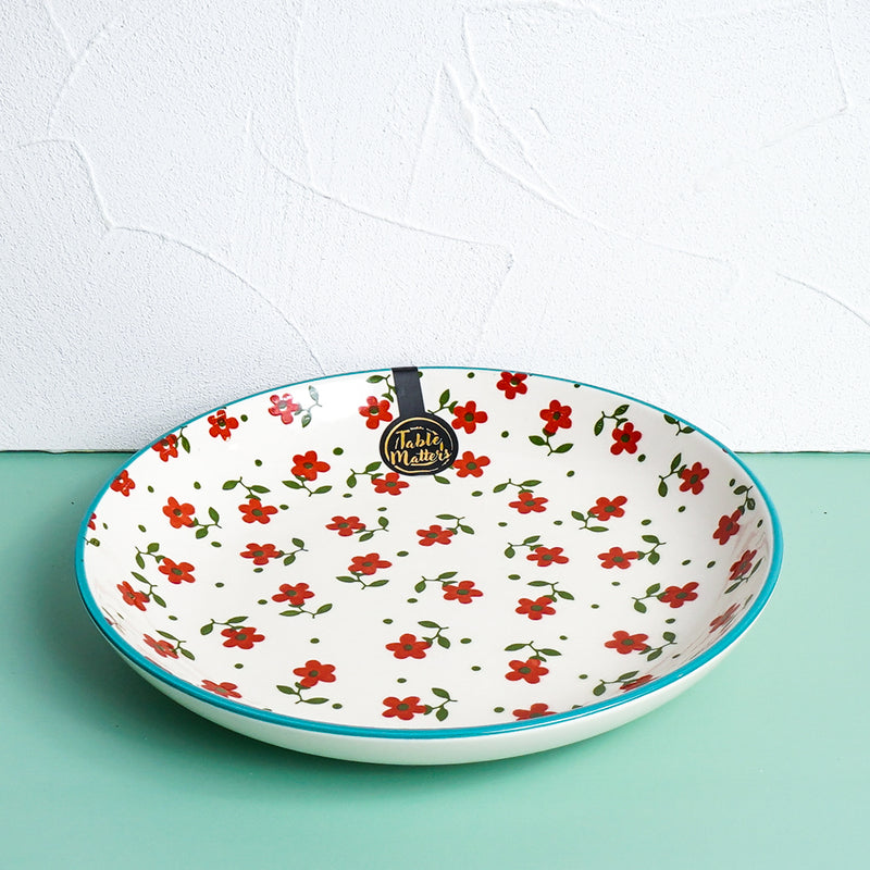 Table Matters - Polka Floral - Hand Painted 9 inch Coupe Plate