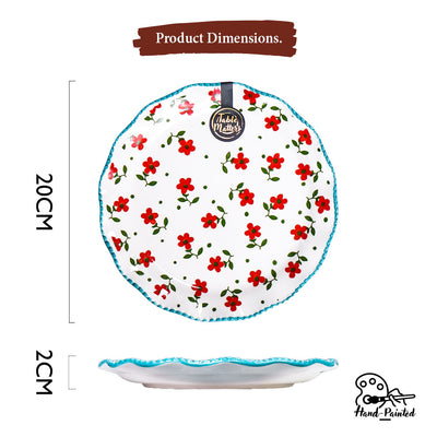 Table Matters - Polka Floral - Hand Painted 8 inch Scallop Lace Plate