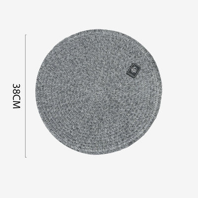 Table Matters - Grayscale Round Placemat (Woven)