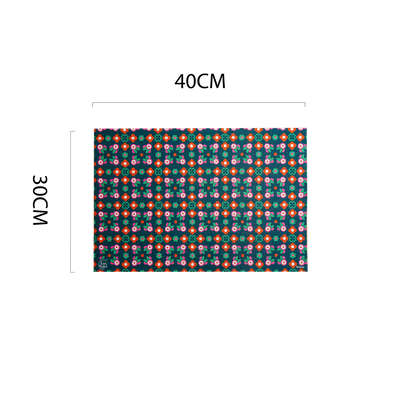 Table Matters - Disney Rectangle Woven Placemat - Mickey Green Peranakan Mosaic