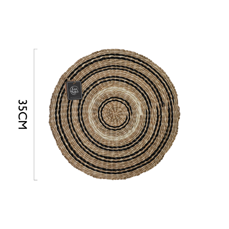 Table Matters - Seagrass Round Placemat - Black