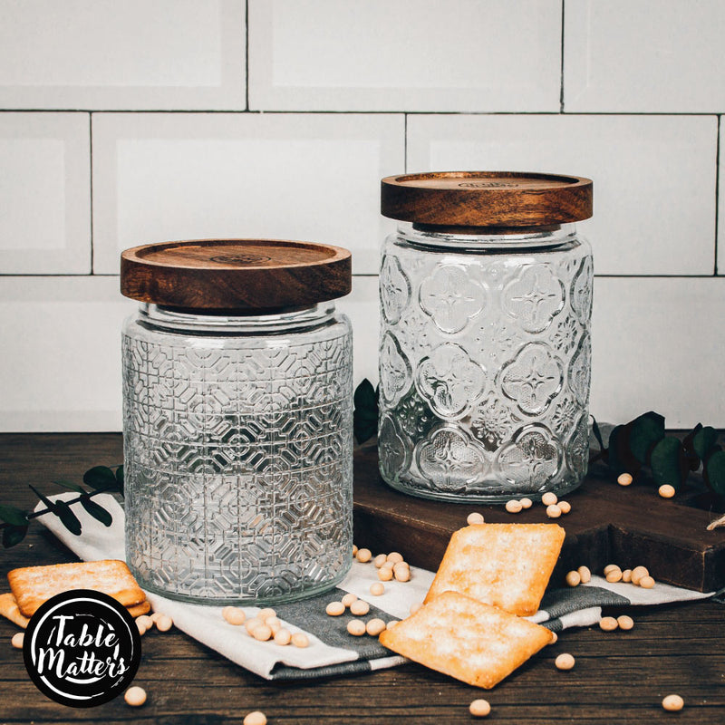 Table Matters - TAIKYU Acacia Airtight Retro Peranakan Storage Jar