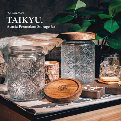 Table Matters - TAIKYU Acacia Classic Airtight Peranakan Storage Jar
