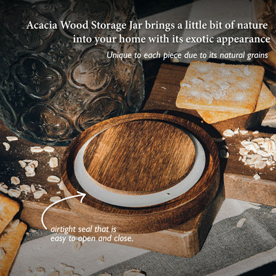 Table Matters - Bundle Deal - TAIKYU Acacia Airtight Peranakan Storage Jar - Set of 2