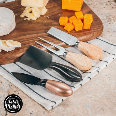 Table Matters - Bundle Deal - SCANDI Cheese Board + Cheese Knife Set - Set of 5
