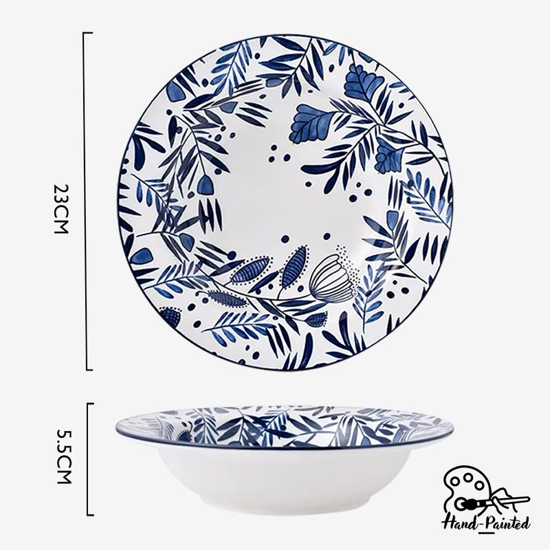 Table Matters - Rosemary Blue - Hand Painted 9 inch Pasta Plate