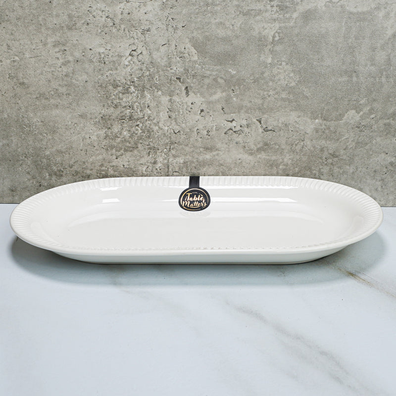 Table Matters - Royal White - 12 inch Oval Plate
