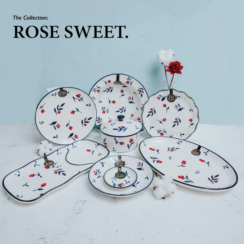 Table Matters - Rose Sweet - Hand Painted 12 inch Oval Shaped Plate