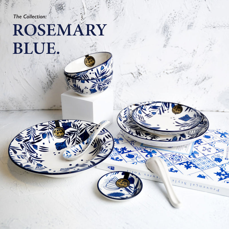 Table Matters - Rosemary Blue - Hand Painted 9 inch Coupe Plate
