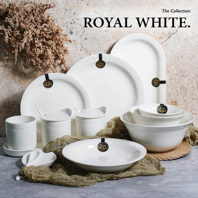 Table Matters - Royal White - 12 inch Oval Plate