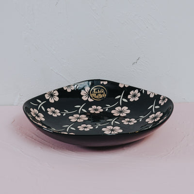 Table Matters - Sakura Ebony - Hand Painted 8 inch Square Plate