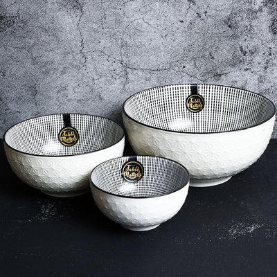 Scattered Lines - 4.5 inch Rice Bowl / 6 inch Soup Bowl / 8 inch Big Serving Bowl - Table Matters