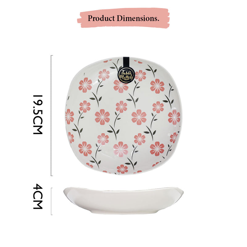 Table Matters - Sakura Pink - Hand Painted 8 inch Square Plate