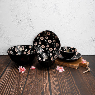 Table Matters - Sakura Ebony - Hand Painted 8 inch Square Plate