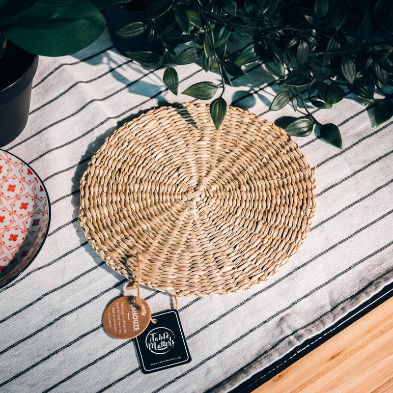 Table Matters - Seagrass Round Pot Coaster - Natural (Dim:20cm)