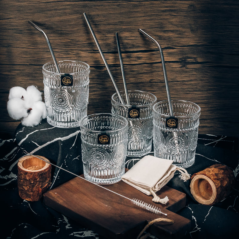 Table Matters - Bundle Deal - Taikyu 300ml Lace and Stainless Straw 8PCS Drinking Set