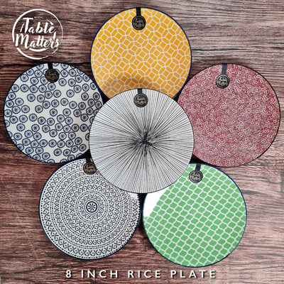 Table Matters - Mystery Box - 8 inch Rice Plate - Set of 6 - Randomly Picked