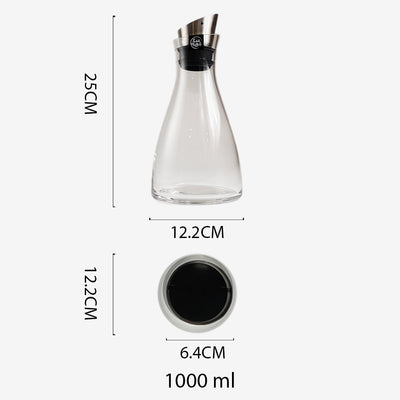 Table Matters - TAIKYU Glass Carafe with Stainless Steel Silicone Flip-top Lid - 1000ml