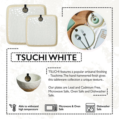 Table Matters - Tsuchi White - 8 inch Square Plate