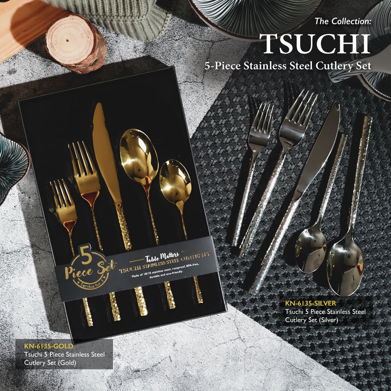 Table Matters - Bundle Deal for 2 - Tsuchi Stainless Steel Cutlery Set with Placemat