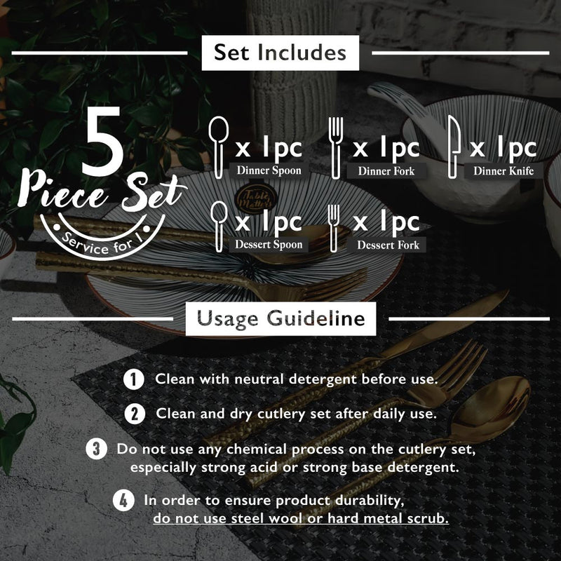 Table Matters - Bundle Deal for 2 - Tsuchi Stainless Steel Cutlery Set with Placemat