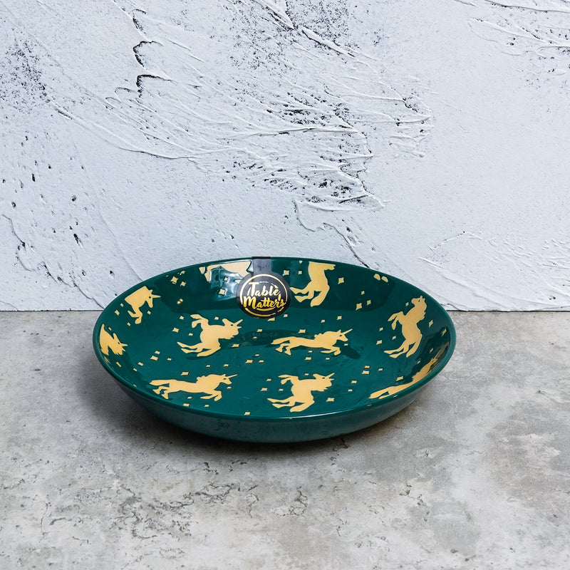 Table Matters - Unicorn Green - Hand Painted 7 inch Coupe Plate