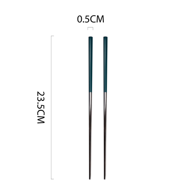 Table Matters - Waltz Stainless Steel Chopstick Set of 4 (Teal Green)