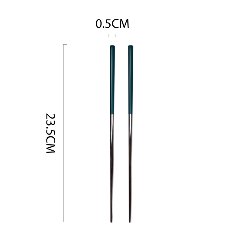 Table Matters - Waltz Stainless Steel Chopstick Set of 4 (Teal Green)