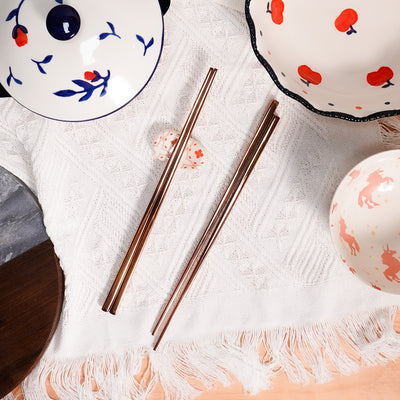 Table Matters - Waltz Stainless Steel Chopstick Set of 4 (Rose Gold)