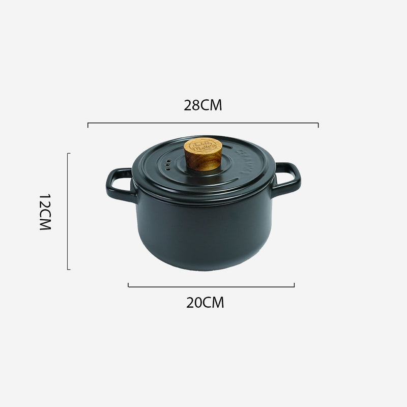Table Matters - Vintage 2.6L Ceramic Cook Pot (Pastel Black)