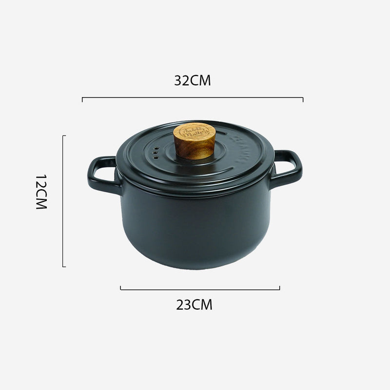 Table Matters - Vintage 3.5L Ceramic Cook Pot (Pastel Black)
