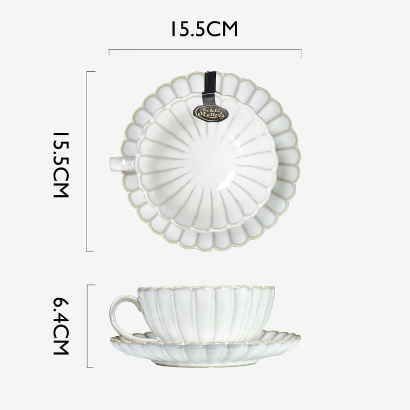 Table Matters - White Scallop - Tea Cup and Saucer