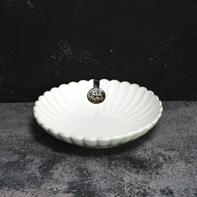 Table Matters - White Scallop - 7 inch Coupe Plate