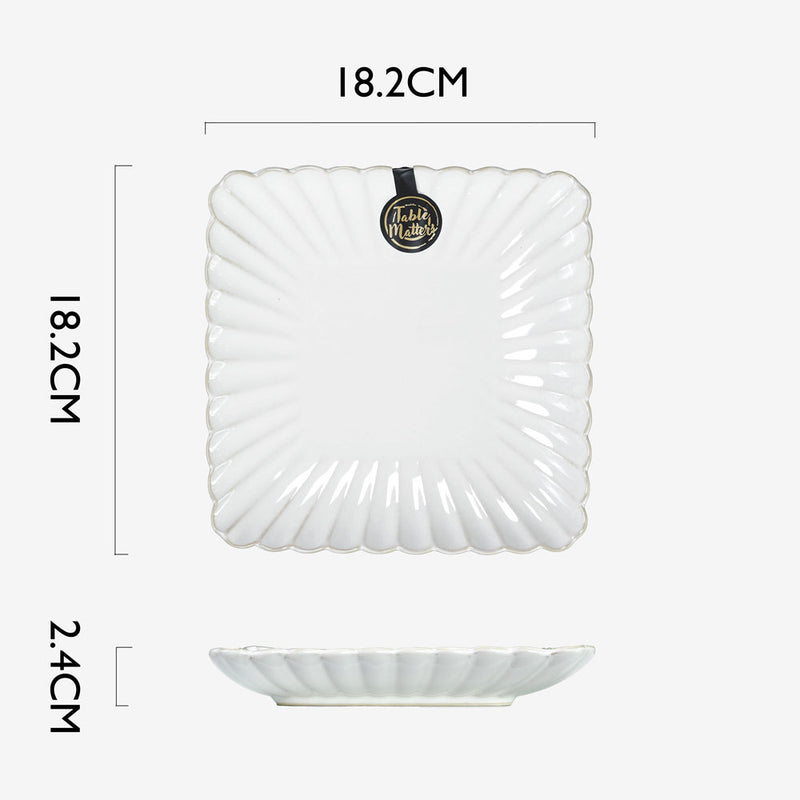 Table Matters - White Scallop - 7 inch Square Plate