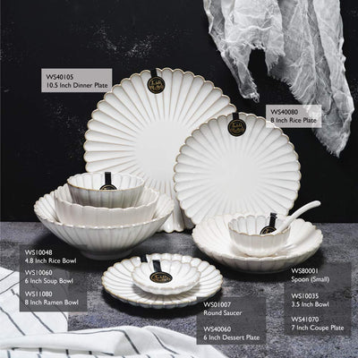 Table Matters - White Scallop - 8 inch Rice Plate