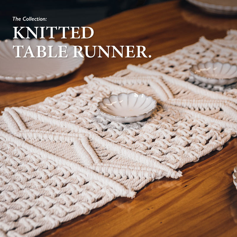 Table Matters - Crisscross Knitted Table Runner