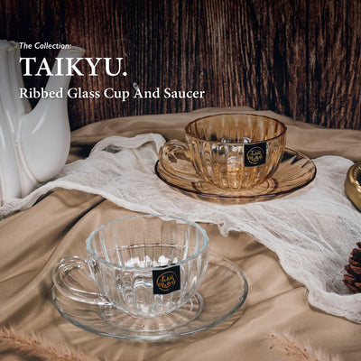 Table Matters - TAIKYU Ribbed Glass Cup and Saucer