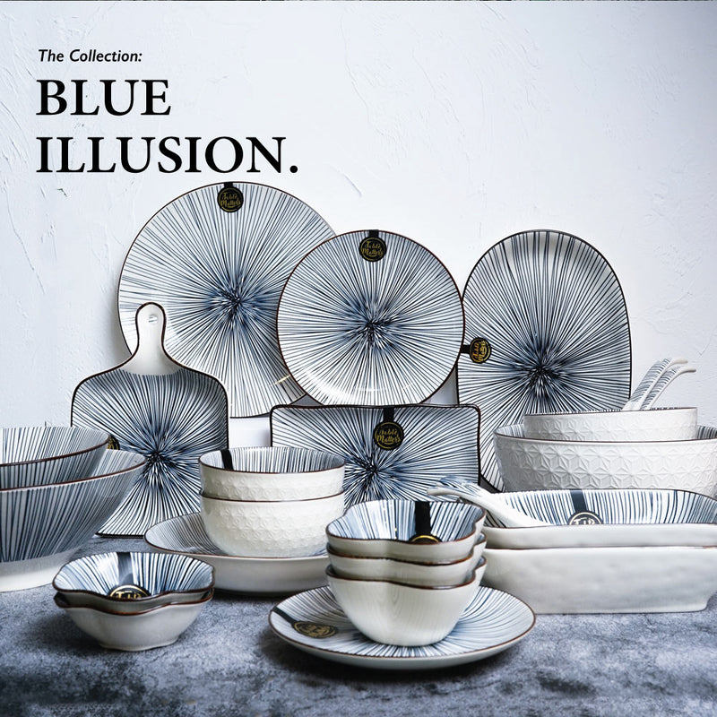 Table Matters - Bundle Deal For 2 - Blue Illusion 17PCS Dining Set